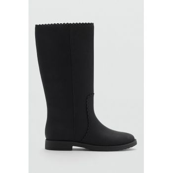 Cizme mid-calf cu margini valurite Susan