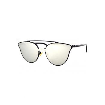 Ochelari de soare Unisex Ochi de Pisica Cat eye Oglinda Argintiu - Negru