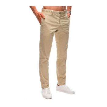 Pantaloni chino pentru barbati - Garelan - bej inchis