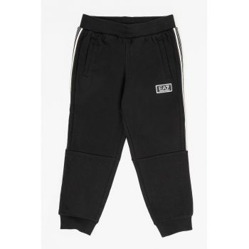 Pantaloni de trening din amestec de bumbac cu benzi laterale contrastante