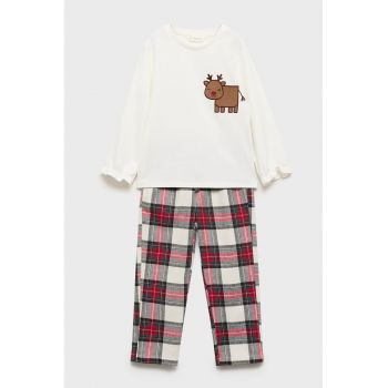 Pijama din bumbac cu tematica de Craciun Renita