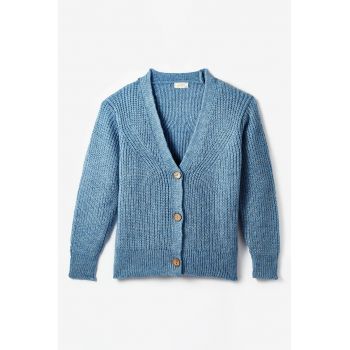 Cardigan regular fit cu nasturi