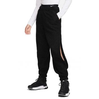 Pantaloni de trening cu model uni si talie inalta