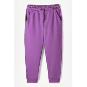 Pantaloni de trening din bumbac cu snur de ajustare