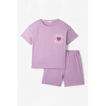 Set de tricou si pantaloni scurti din bumbac - 2 piese