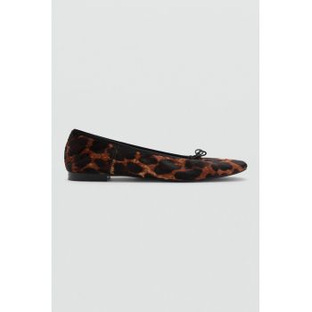 Balerini din piele cu aspect de piele de leopard Wild