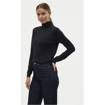 Bluza cu gat Iris 10320450 Negru Slim Fit - Viscoza