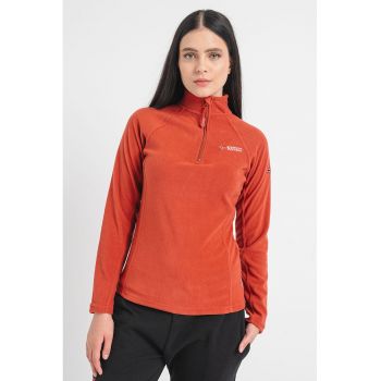 Bluza de trening din fleece cu fermoar scurt si maneci raglan