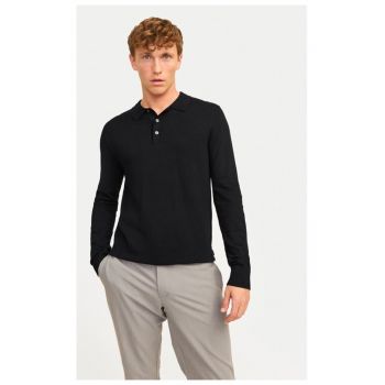 Jack&Jones Tricou polo William 12259650 Negru Regular Fit - Viscoza