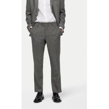 Pantaloni din material 16094333 Gri Slim Fit - Poliester