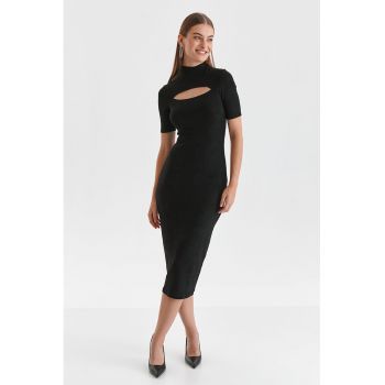 Rochie bodycon midi cu decupaj frontal