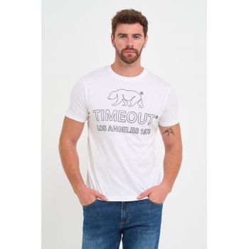 Tricou barbat cu imprimeu logo - Albdwqfxzg