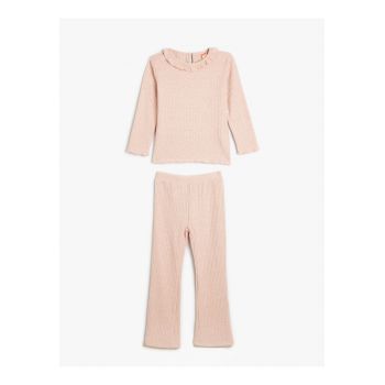 Set de bluza si pantaloni cu volane