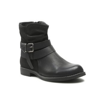 Botine dama - 590486221582236 - Piele ecologica - Negru