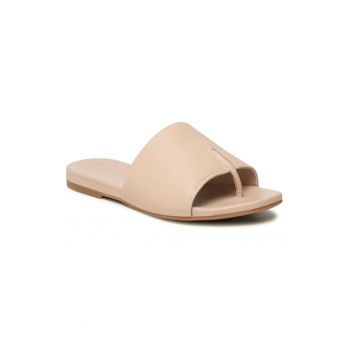 Papuci flip-flop dama - 302825196 - Piele naturala - Bej