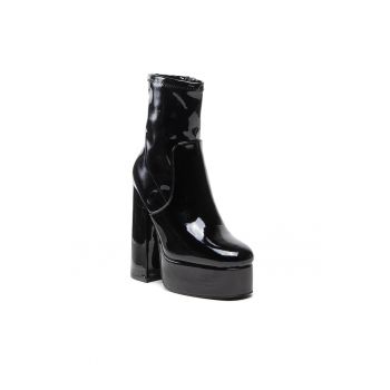 Botine dama - 301727774 - Piele ecologica - Negru