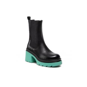 Botine dama - 301728351 - Piele ecologica - Negru