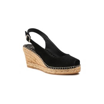 Espadrile dama - 194546 - Piele intoarsa - Negru