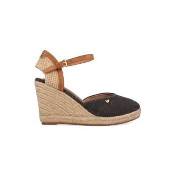 Espadrile wedge cu bareta pe glezna