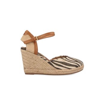 Espadrile wedge cu bareta pe glezna