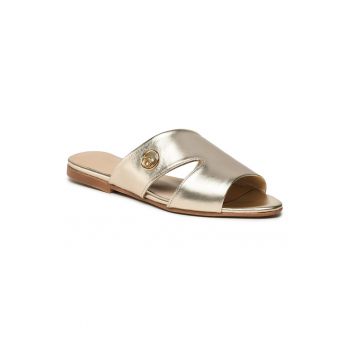 Papuci flip-flop dama - 302610907 - Piele naturala - Auriu