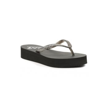 Papuci flip-flop dama - 302746255 - Textil - Argintiu