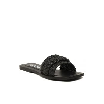 Papuci flip-flop dama - Piele naturala - Negru - Variante