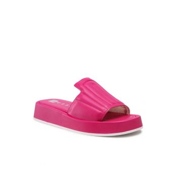 Papuci flip-flop dama - Piele naturala - roz