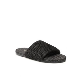 Papuci flip-flop pentru dama - Textil - Negru