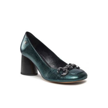 Pantofi dama - 303444327 - Verde - Piele intoarsa