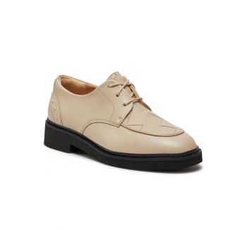 Pantofi oxford dama - Piele naturala - Ecru