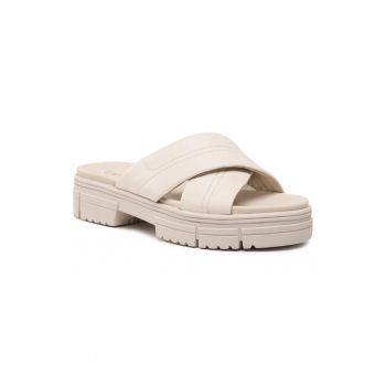 Papuci flip-flop dama - 301925521 - Piele naturala - Alb