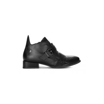 Botine 06692-01/00-8 Negru - Piele lacuita