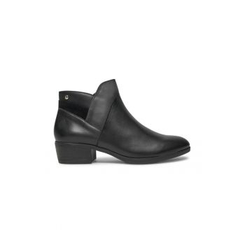 Botine W1U-8732C2 Negru - Piele lacuita