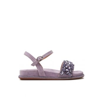 Sandale dama 303770624 - Piele intoarsa - Violet