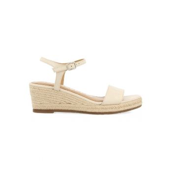 Sandale-espadrile wedge de piele