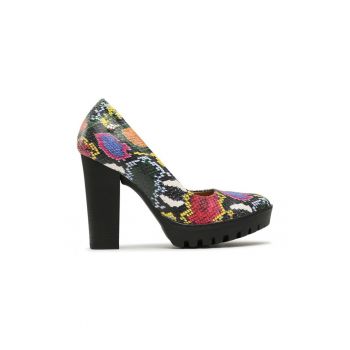 Pantofi dama - 303443 - Piele nabuc - Multicolor