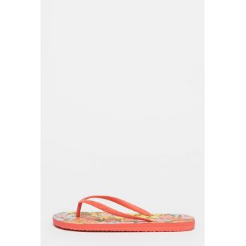 Papuci flip-flop cu model si logo in relief Dama