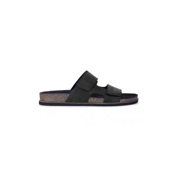 Slapi barbati - 590559 - Piele naturala - Negru -