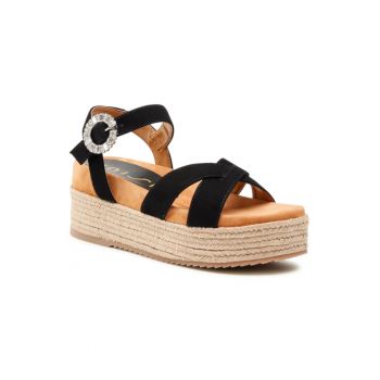 Espadrile dama - Piele naturala - Negru - 365488