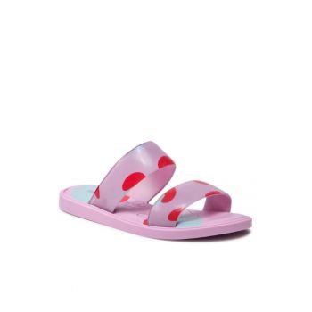 Papuci flip-flop cu buline dama - Textil