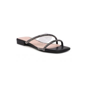 Papuci flip-flop dama - 302107575 - Textil - Negru