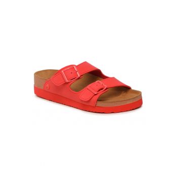 Papuci flip-flop dama - 302131143 - Piele ecologica - Rosu