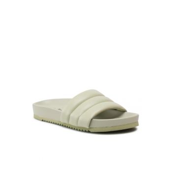 Papuci flip-flop dama - Piele ecologica - Verde