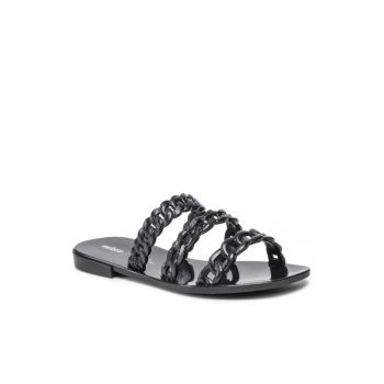 Papuci flip-flop impletiti dama - Textil - Negru