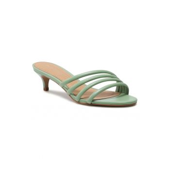 Papuci flip-flop dama - 208109857 - Piele naturala - Verde