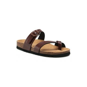 Papuci flip-flop dama - 300884898 - Piele ecologica - Maro