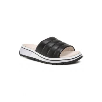 Papuci flip-flop dama - 301925316 - Piele naturala - Negru