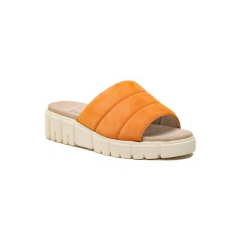 Papuci flip-flop dama - 301925729 - Piele naturala - Portocaliu