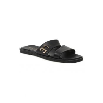 Papuci flip-flop dama - 302017430 - Piele naturala - Negru